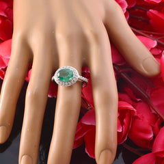Dewi Modern Green Halo Ring