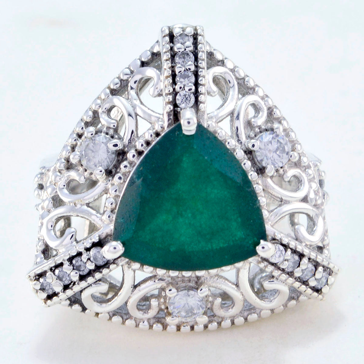 Constanza Filigree Green Halo Ring