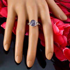 Angel Claddagh Blue Solitaire Ring