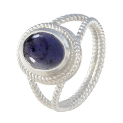 Emma Rope-Wire Blue Solitaire Ring