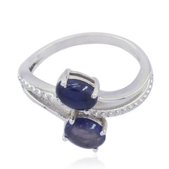 Yuna Graceful Blue Toi et Moi Ring Iolite Blue