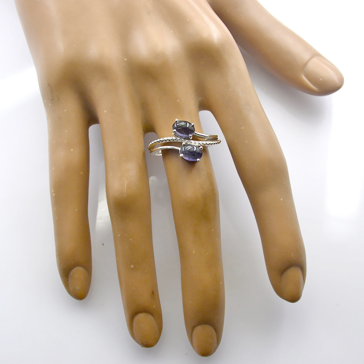 Yuna Graceful Blue Toi et Moi Ring