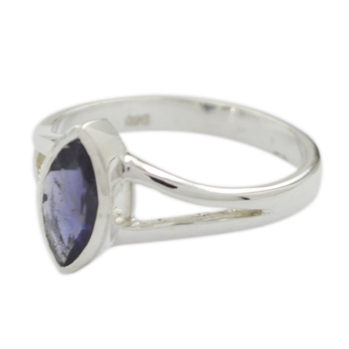 Angel Geometric Blue Solitaire Ring