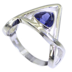Carolina Geometric Blue Solitaire Ring