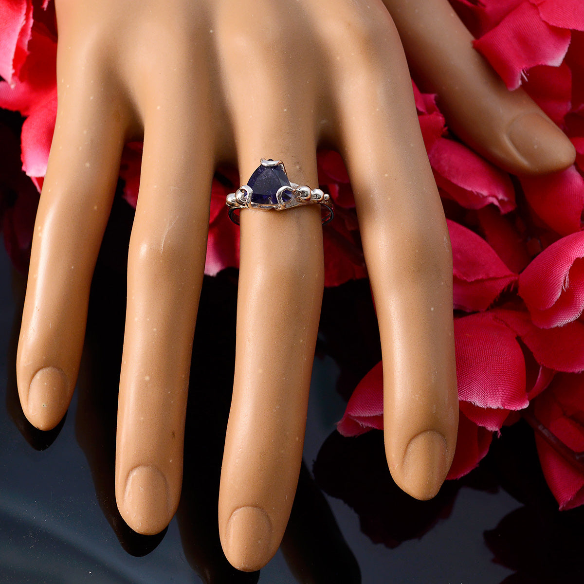 Daniela Rope-Wire Blue Solitaire Ring