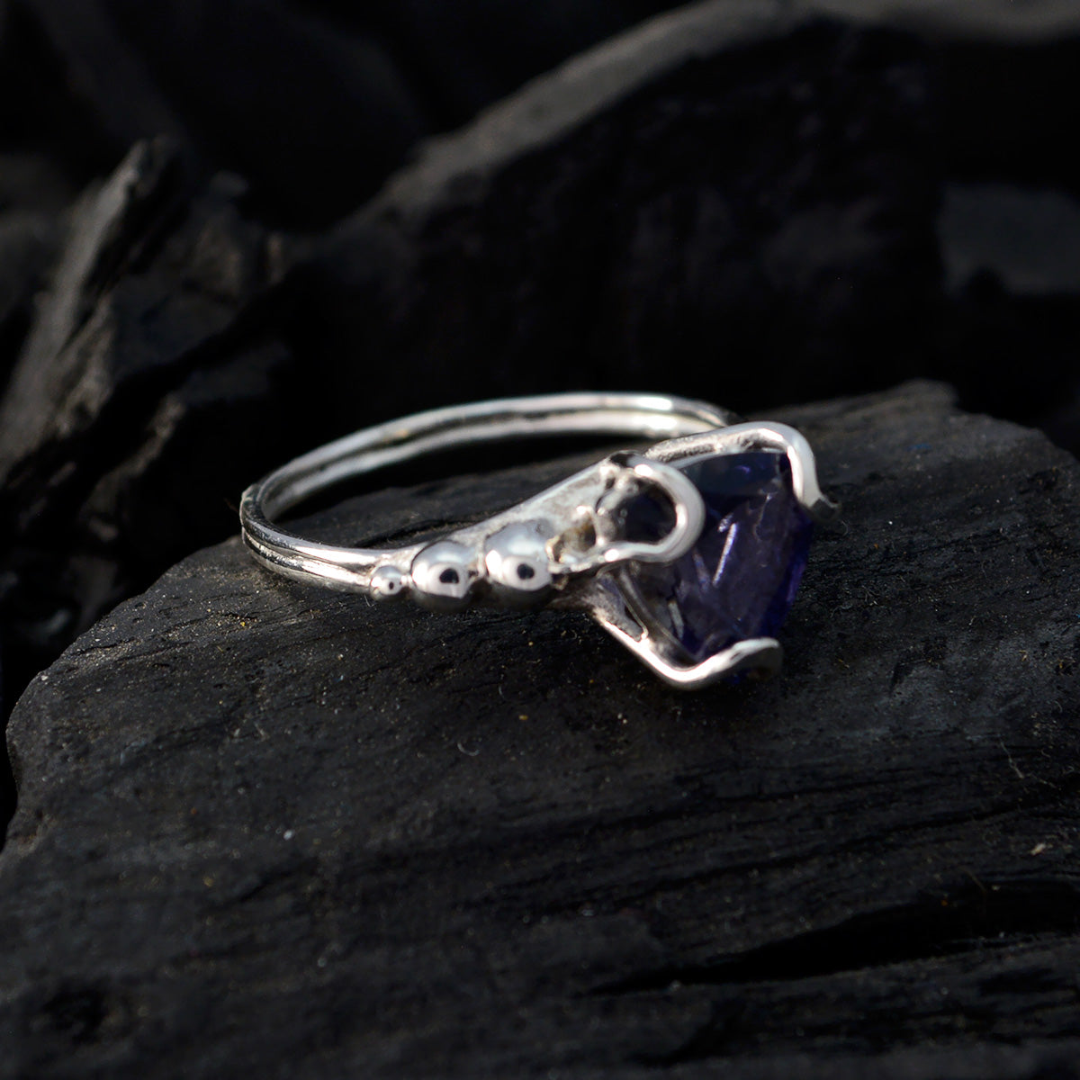 Daniela Rope-Wire Blue Solitaire Ring