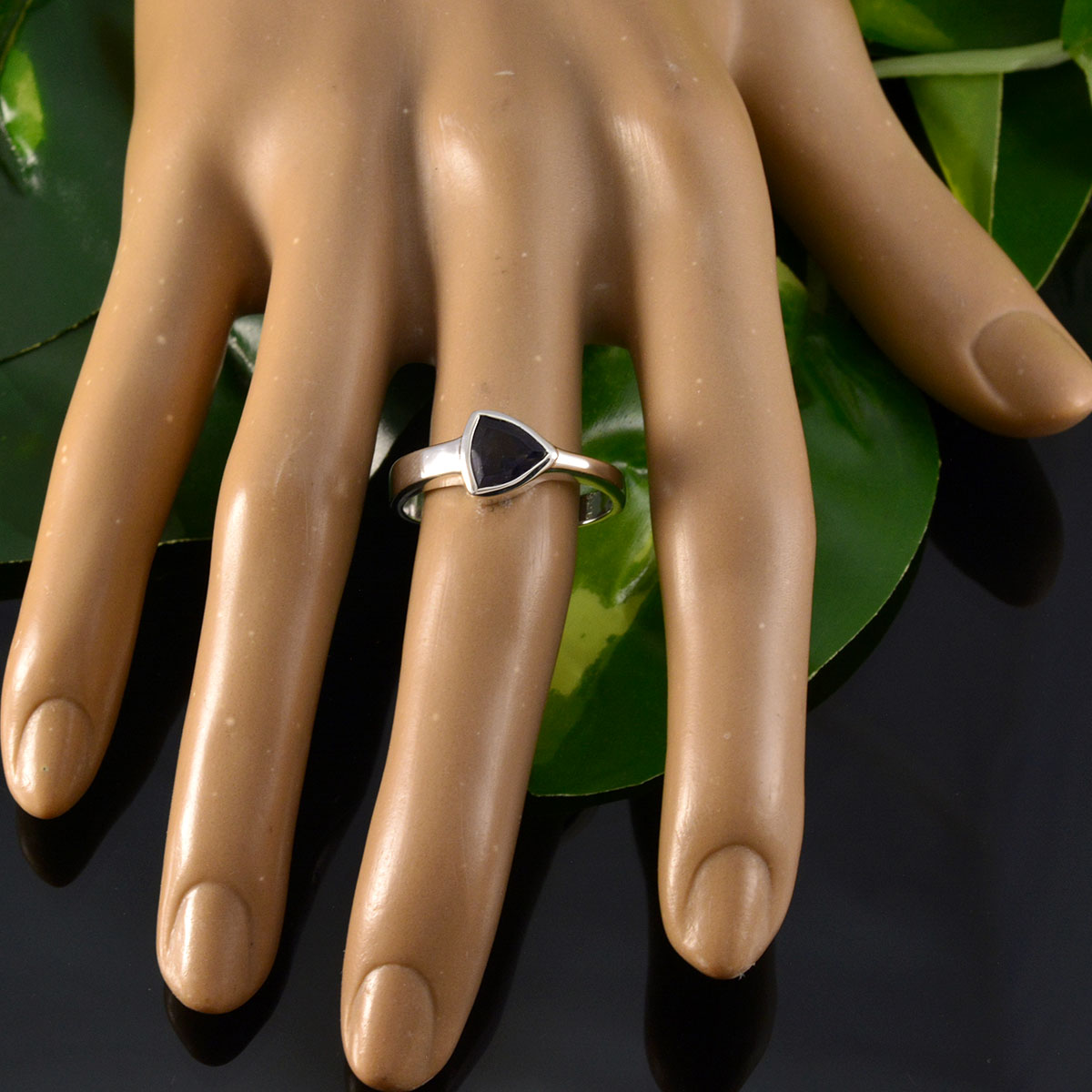Yasmin Ethnic Blue Solitaire Ring