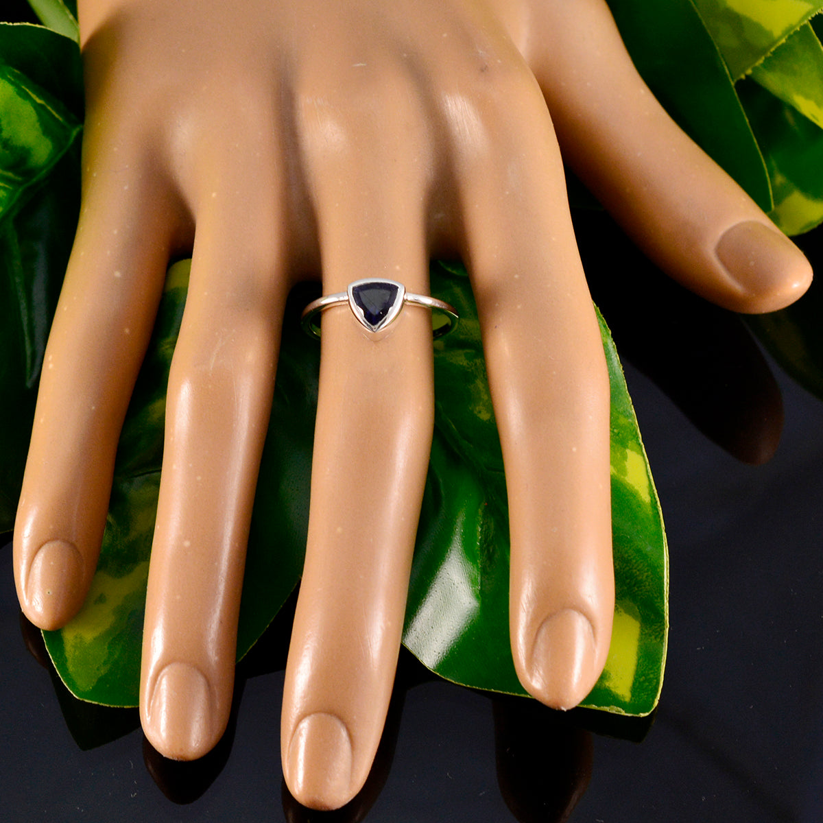 Zoe Artisan Blue Solitaire Ring