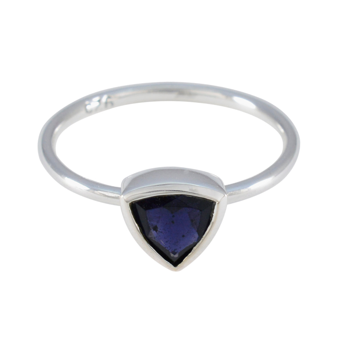 zazlle Geometric Blue Solitaire Ring Iolite Blue