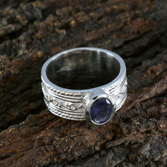 Liyana Art Deco Blue Solitaire Ring