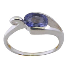 Meera Contemporary Blue Solitaire Ring Iolite Blue