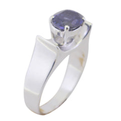 Ángeles Feminine Blue Solitaire Ring