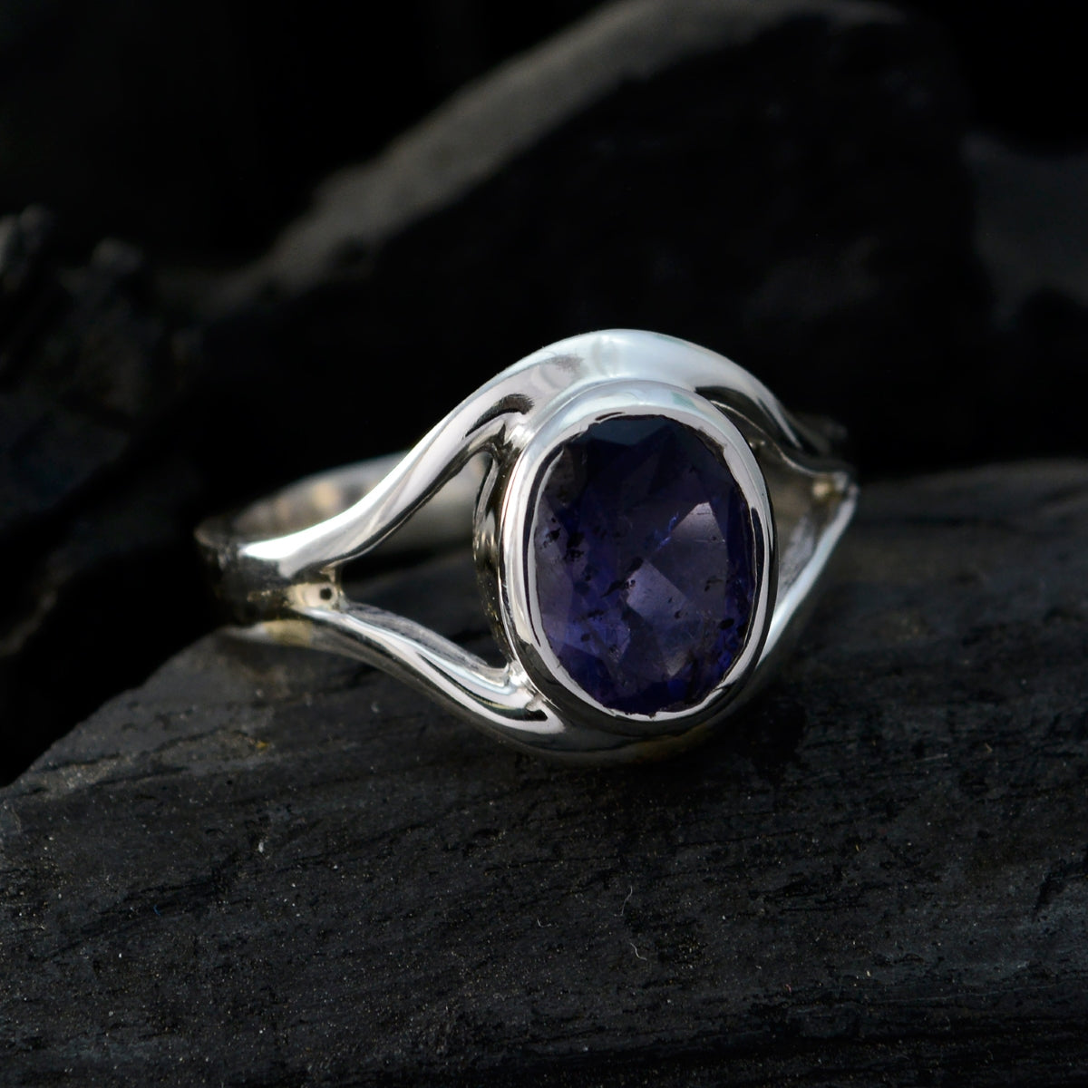 Ananya Modern Blue Solitaire Ring