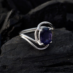 Yuna Sophisticated Blue Solitaire Ring
