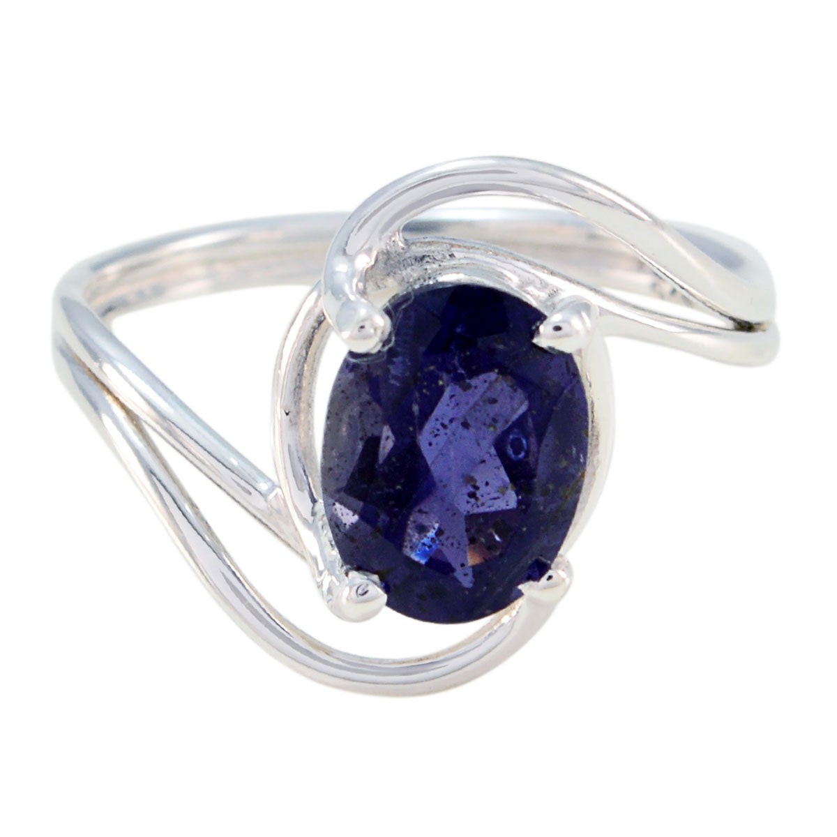 Yuna Sophisticated Blue Solitaire Ring Iolite Blue