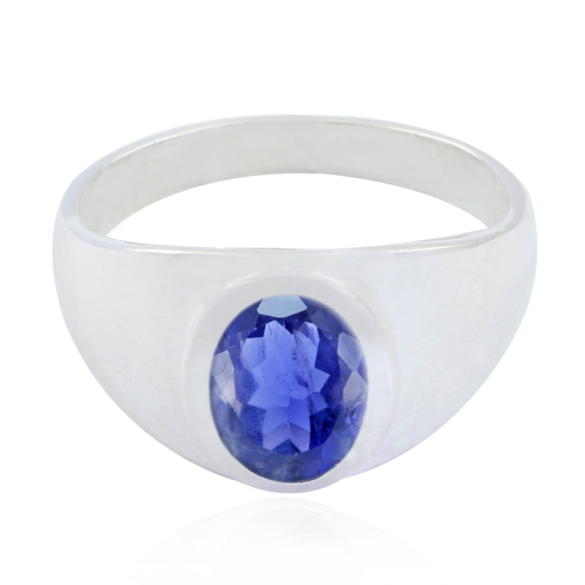Agustina Artisan Blue Solitaire Ring Iolite Blue