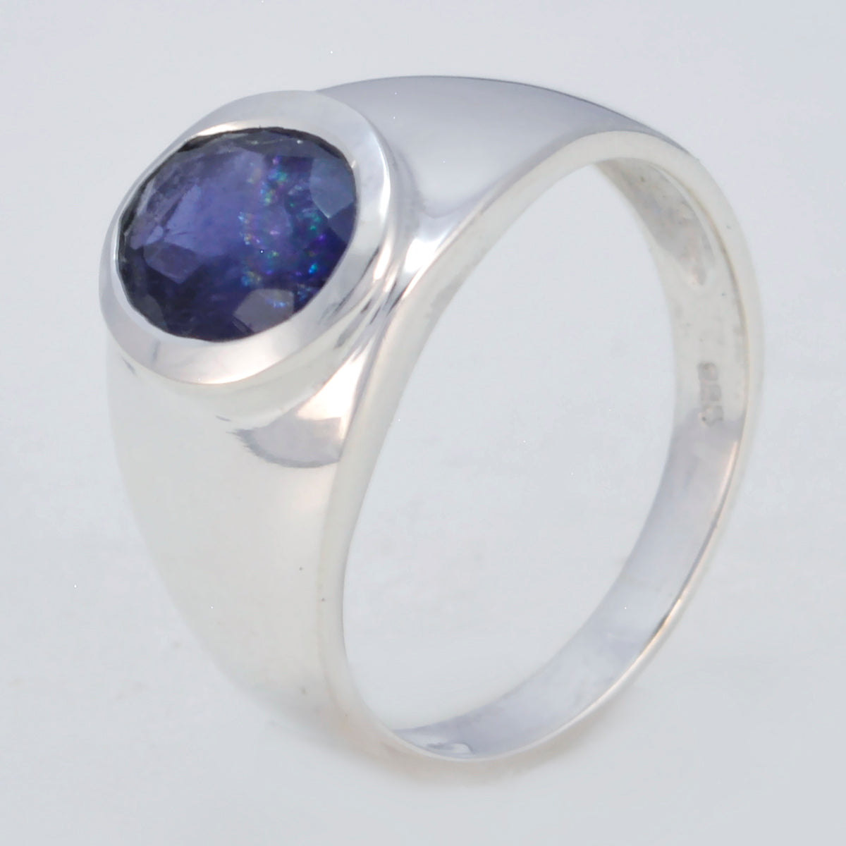 Agustina Artisan Blue Solitaire Ring