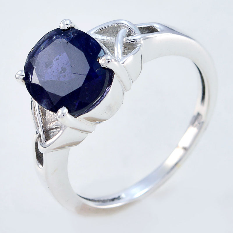 Lily Claddagh Blue Solitaire Ring