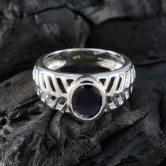 Rosa Art Deco Blue Solitaire Ring
