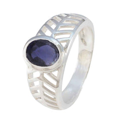 Rosa Art Deco Blue Solitaire Ring
