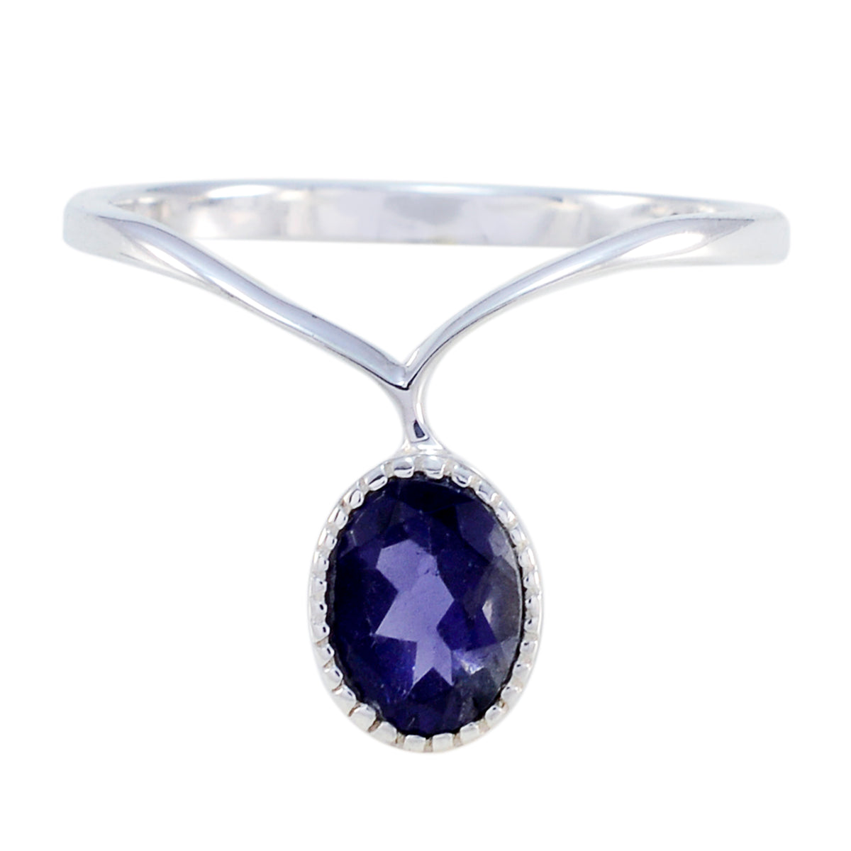 Ji-eun Glamorous Blue Solitaire Ring Iolite Blue