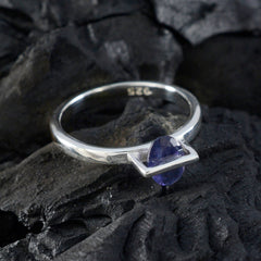Clara Feminine Blue Solitaire Ring