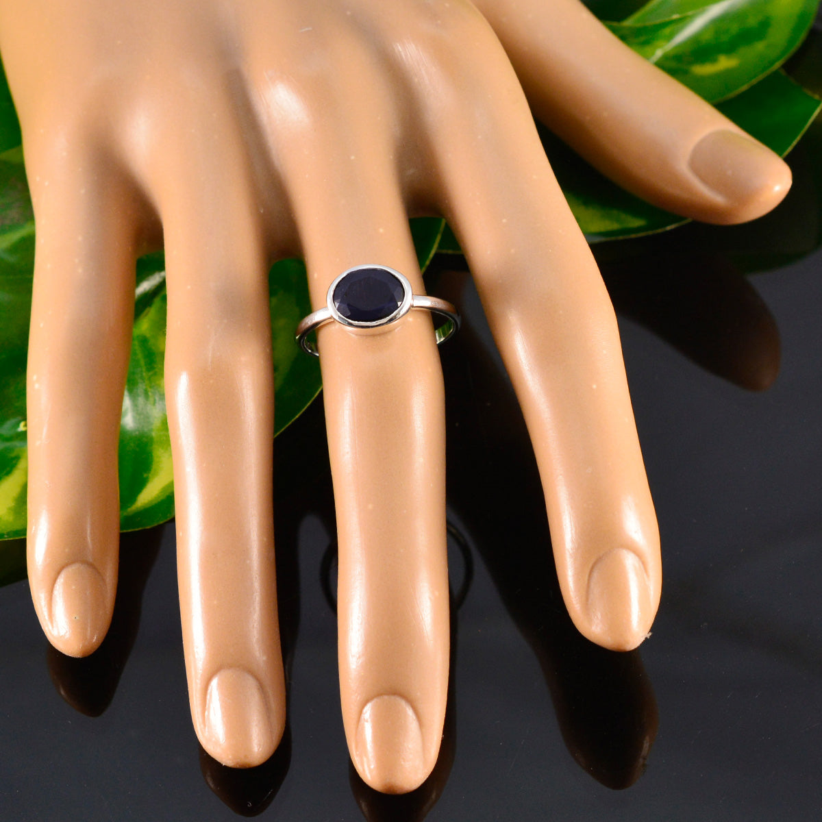 Priya Abstract Blue Solitaire Ring