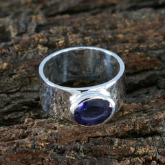 Angel Armor Blue Solitaire Band