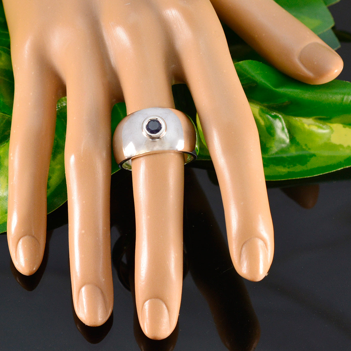Sofía Abstract Blue Solitaire Ring