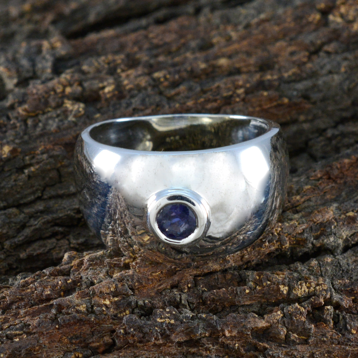 Sofía Abstract Blue Solitaire Ring