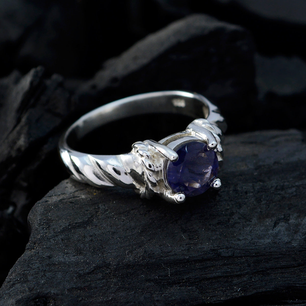 Riya Contemporary Blue Solitaire Ring