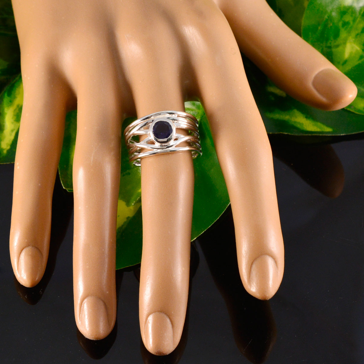Dayana Rope-Wire Blue Solitaire Band