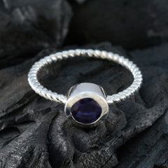 Zoey Graceful Blue Solitaire Ring