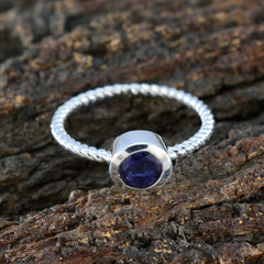 Zoey Graceful Blue Solitaire Ring