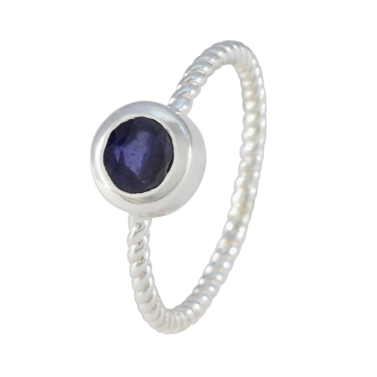 Zoey Graceful Blue Solitaire Ring