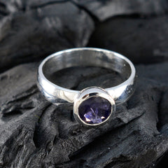 Andrea Feminine Blue Solitaire Ring