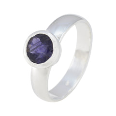 Andrea Feminine Blue Solitaire Ring
