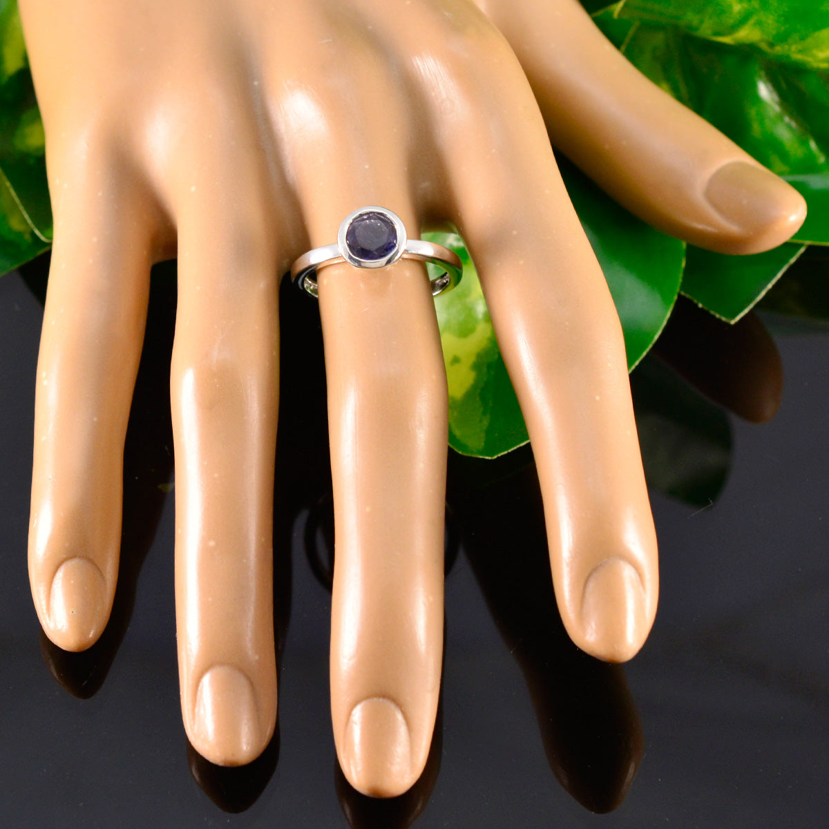 Aisha Contemporary Blue Solitaire Ring