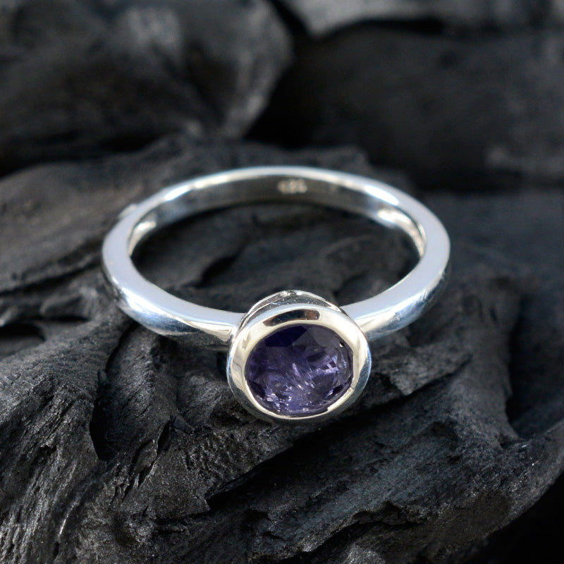 Aisha Contemporary Blue Solitaire Ring