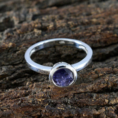 Aisha Contemporary Blue Solitaire Ring