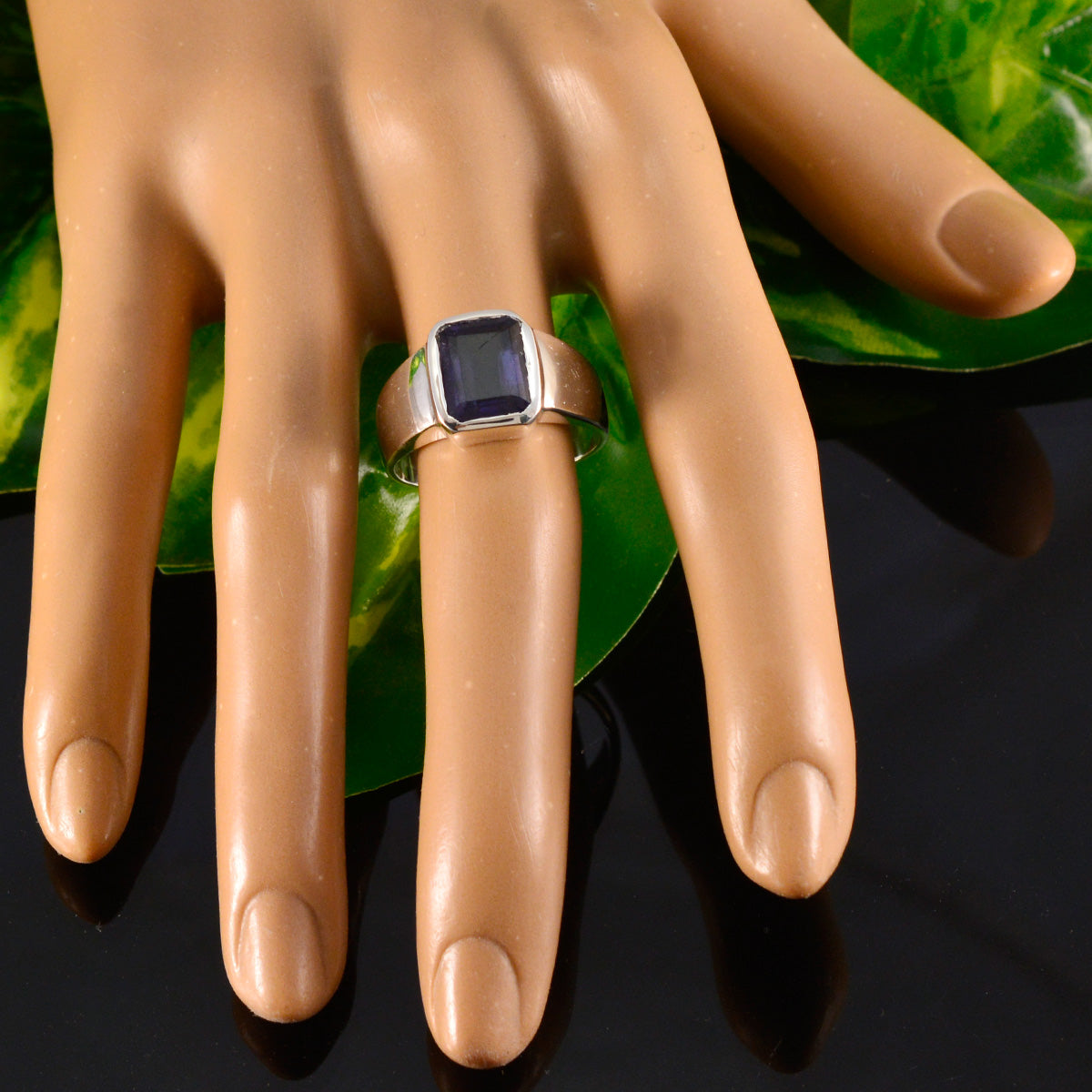 Constanza Modern Blue Solitaire Ring
