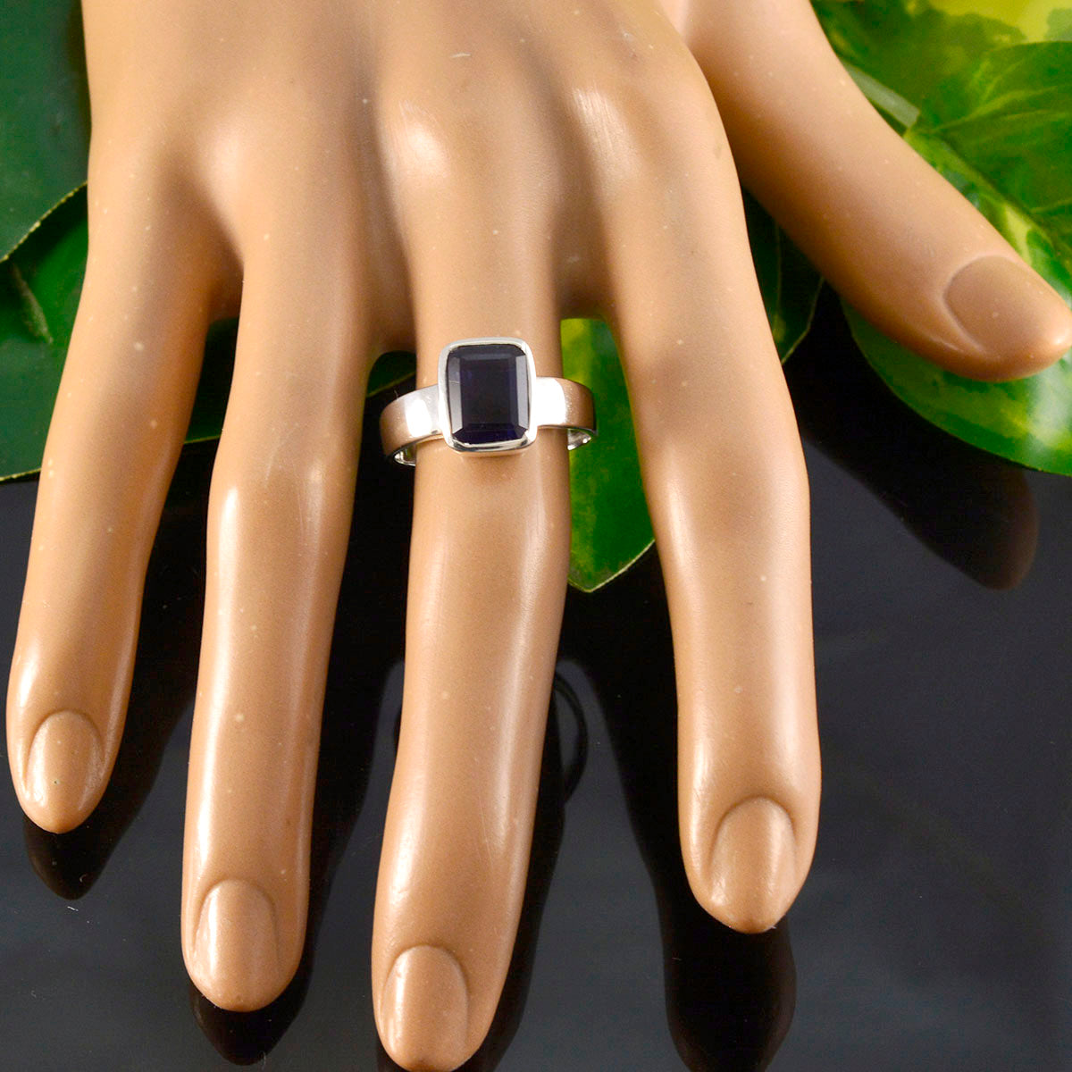 Skylar Feminine Blue Solitaire Ring
