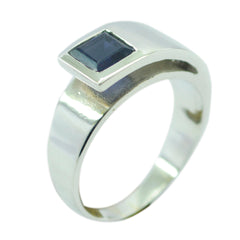 Constanza Artisan Blue Solitaire Ring Iolite Blue