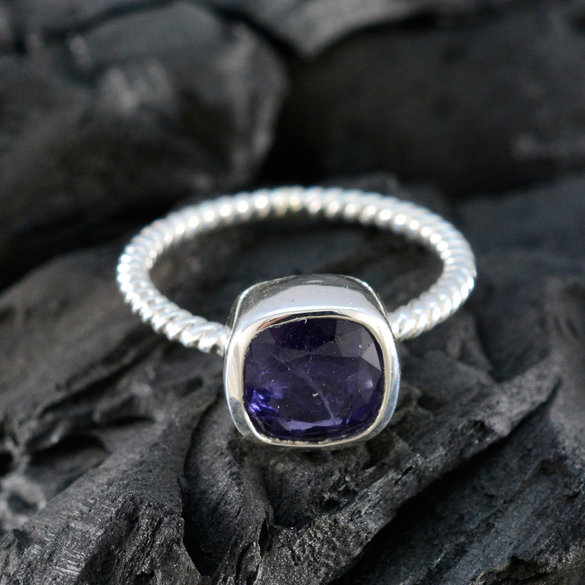 Harper Modern Blue Solitaire Ring