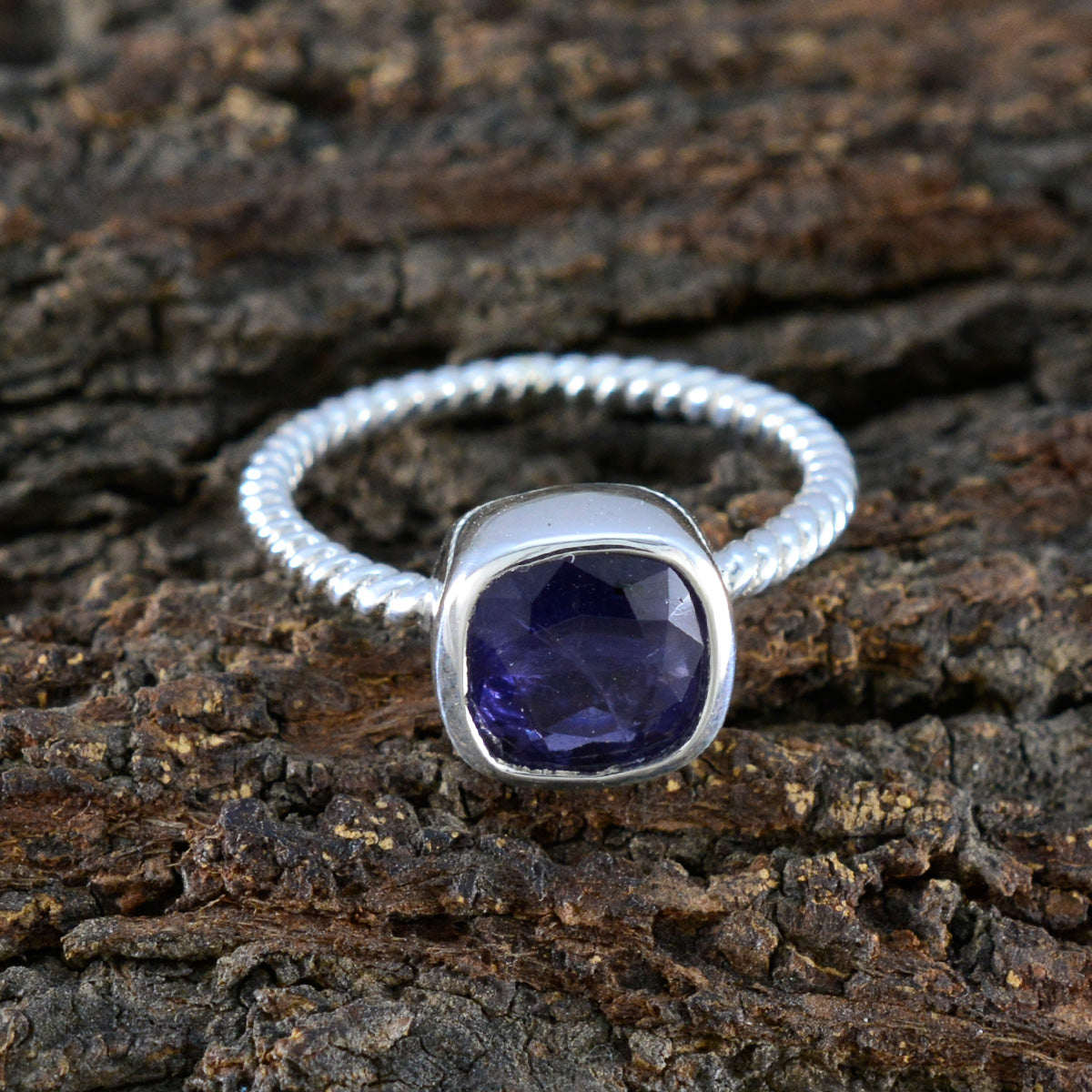 Harper Modern Blue Solitaire Ring