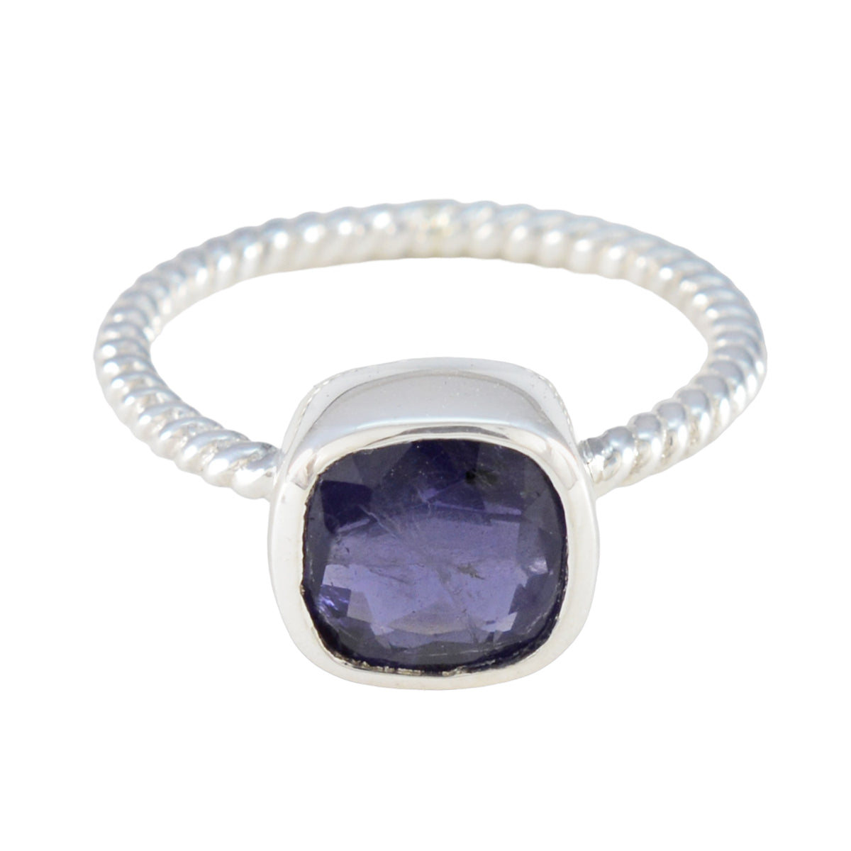 Harper Modern Blue Solitaire Ring Iolite Blue