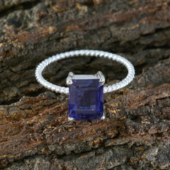 Natcha Twist Blue Solitaire Ring