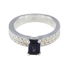 Ángeles Contemporary Blue Solitaire Ring Iolite Blue