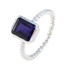 Agnes Contemporary Blue Solitaire Ring
