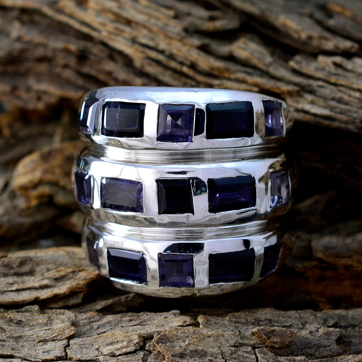 Lucia Cocktail Blue multiple Ring